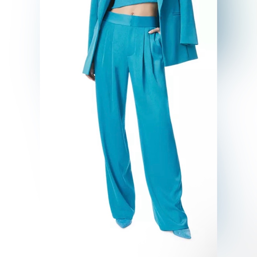 Alice + Olivia Teal Wide Leg Pants